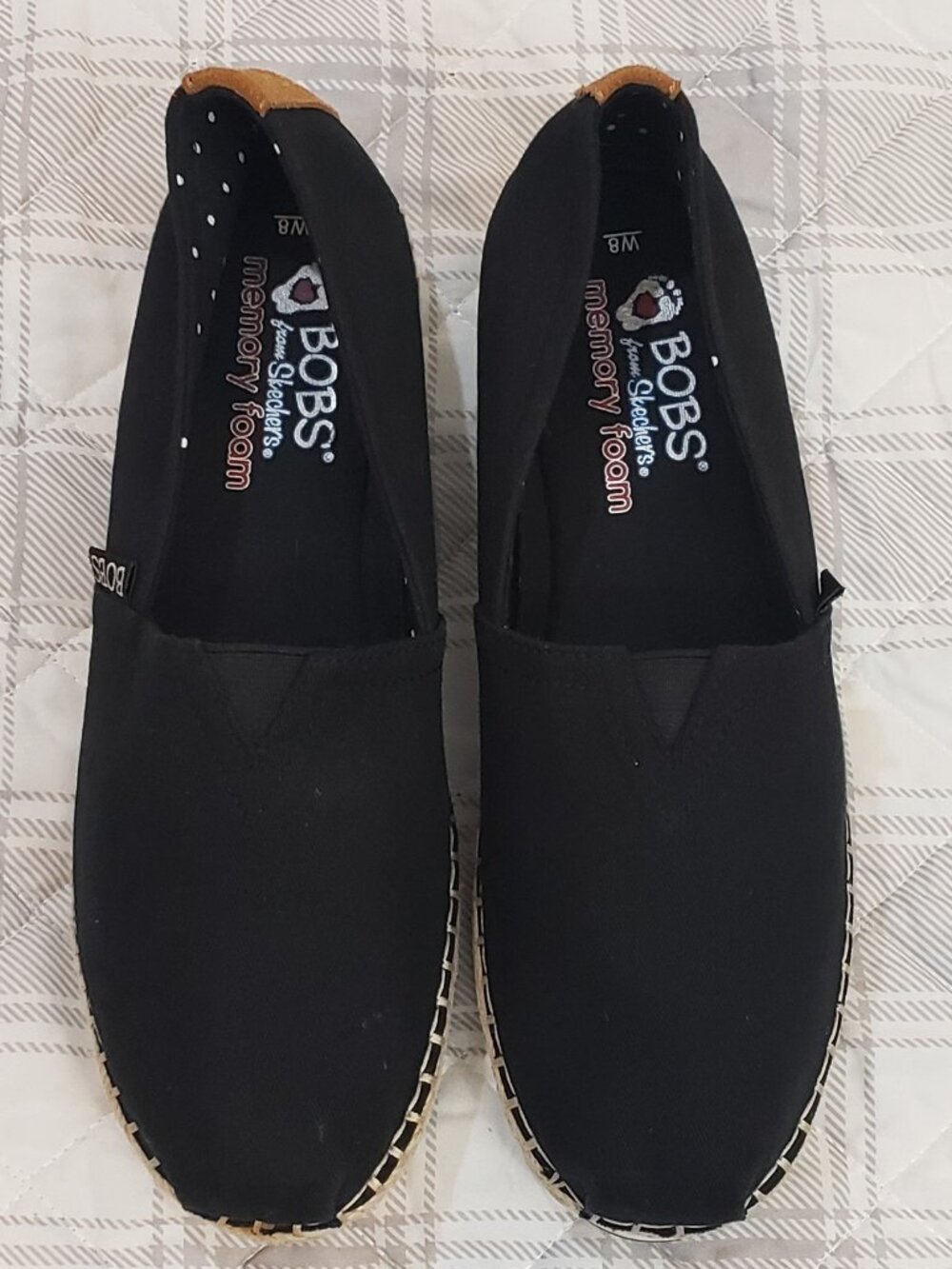 Skechers BOB'S black breeze espadrille slip on size 8